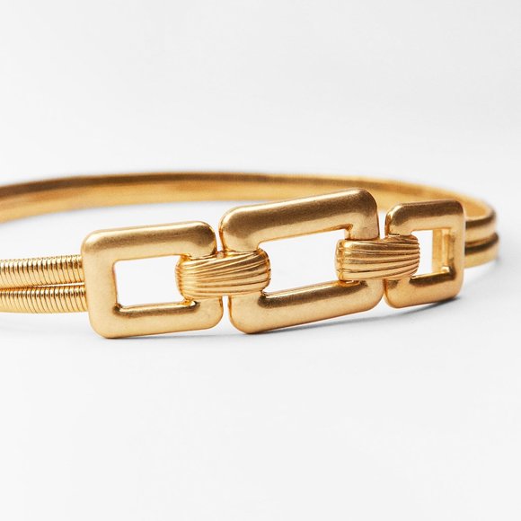BLOGGER'S FAVE! Zara Gold Metal Belt NWT - Picture 12 of 17